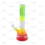 BONG GLASS AMSTERDAM RASTA-H:37cm-48mm-18.8mm