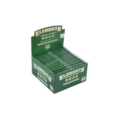 ELEMENTS® Connoisseur Πράσινο - Μεγάλα Χαρτάκια Στριφτού KingSize Slim Με Τζιβάνες - Κουτί