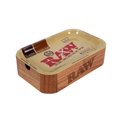 RAW® Cache Box – Ξύλινο Κουτί Αποθήκευσης με Μεταλλικό Δίσκο Στριψίματος Small