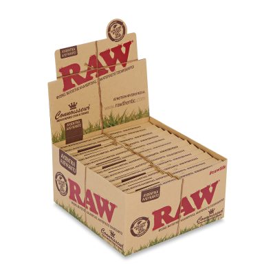 RAW® Αυθεντικά Αλεύκαντο Connoisseur – Χαρτάκια Στριφτού Μεγάλα KingSize Slim Με Τζιβάνες - Κουτί