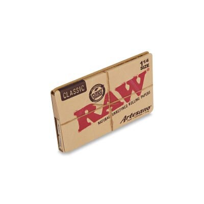 RAW® Κλασικό Artesano – Χαρτάκια Στριφτού 1¼ Με Τζιβάνες & Δισκάκι