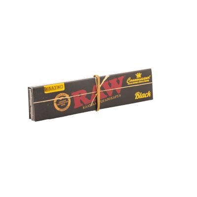 RAW® Μαύρο Κλασικό Connoisseur – Χαρτάκια Στριφτού Μεγάλο KingSize Slim Με Τζιβάνες