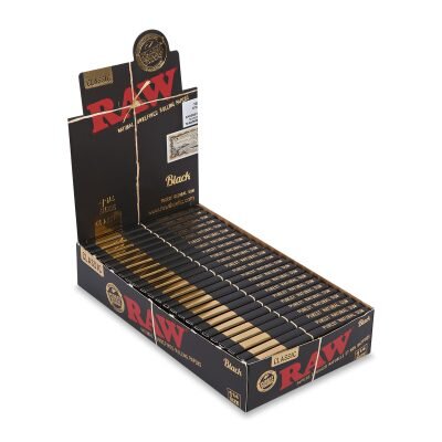 RAW® Μαύρο Κλασικό – Χαρτάκια Στριφτού 1¼ - Κουτί
