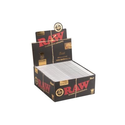 RAW® Μαύρο Κλασικό – Χαρτάκια Στριφτού Μεγάλα KingSize Slim - Κουτί