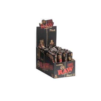 RAW® Μαύρος Κλασικός Κώνος 1¼ – 6 τεμάχια - Κουτί