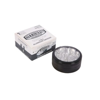 Hammercraft Μαύρο Grinder Τρίφτης Καπνού Αλουμινίου Με Διάφανο Καπάκι 2μέρη