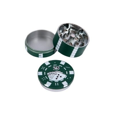 Poker Chip Μεταλλικό Grinder Τρίφτης Καπνού 3μέρη - Πράσινο