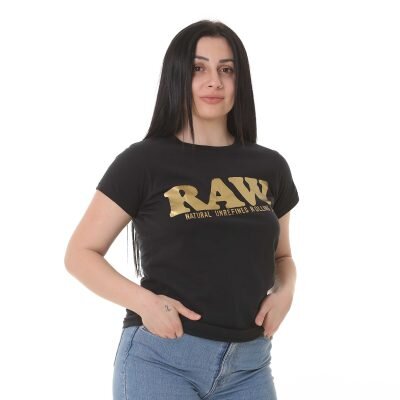 Rolling Papers Γυναικείο Κοντομάνικο T-Shirt Μαύρο και Χρυσό RAW Edition