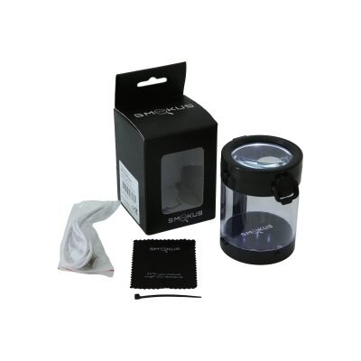 Smokus Focus Βάζο Με Led & Μεγεθυντικό Φακό Eclipse Black