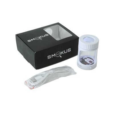 Smokus Focus Βάζο Με Led & Μεγεθυντικό Φακό Horizon White