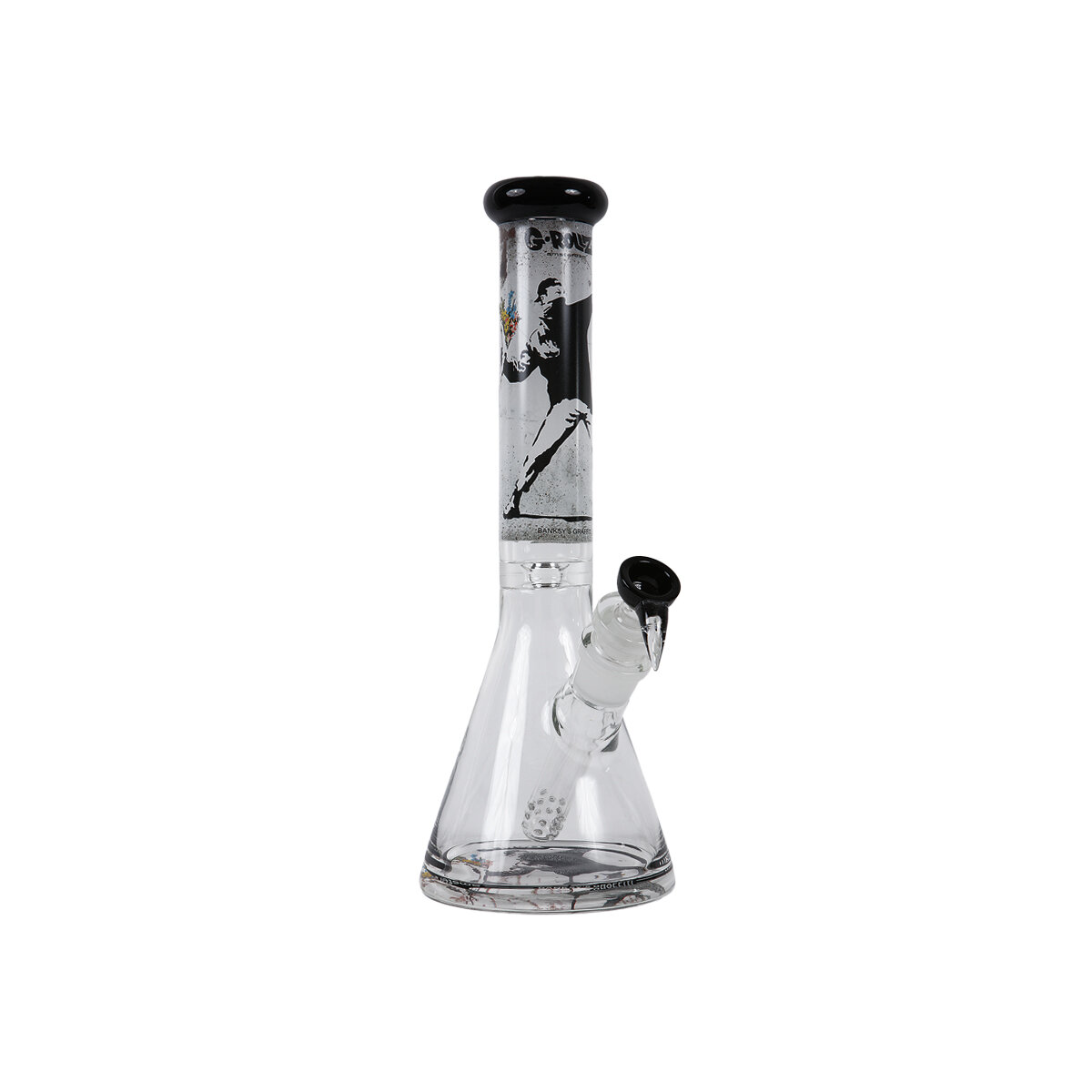 Γυάλινο Ice Bong G-Rollz Banksy's 'Flower Thrower' - Beaker White 37cm Γυάλινο Ice Bong G-Rollz Banksy's 'Flower Thrower' - Beaker White 37cm