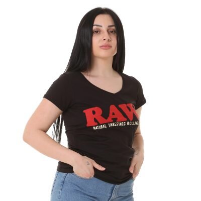 Rolling Papers Γυναικείο Κοντομάνικο T-Shirt Μαύρο Και Κόκκινο RAW Edition