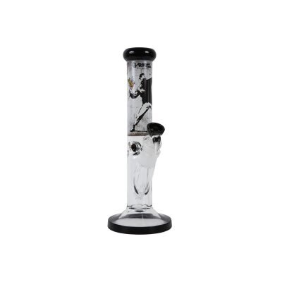 Γυάλινο Ice Bong G-Rollz Banksy's 'Flower Thrower' - Straight White 35cm