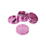 ELEMENTS® Ροζ Grinder Τρίφτης Καπνού Αλουμινίου 4μέρη Large - Δοντια σίτα σπάτουλα