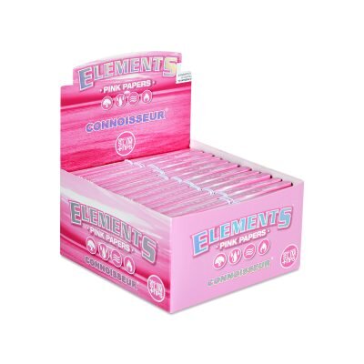 ELEMENTS® Connoisseur Ροζ – Χαρτάκια Στριφτού Μεγάλα KingSize Slim Με Τζιβάνες