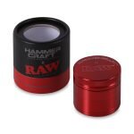 Hammercraft x RAW® Κόκκινο Grinder Τρίφτης Καπνού Αλουμινίου 4μέρη Small