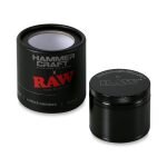 Hammercraft x RAW® Μαύρο Grinder Τρίφτης Καπνού Αλουμινίου 4μέρη Medium