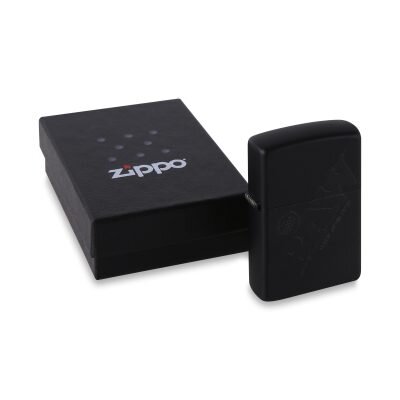 RAW® Zippo Αναπτήρας Μαύρος Ματ με Μαύρο Logo