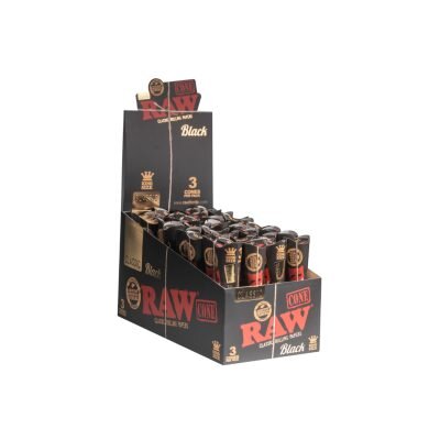 RAW® Μαύρος Κλασικός Κώνος Μεγάλος KingSize – 3 τεμάχια-1