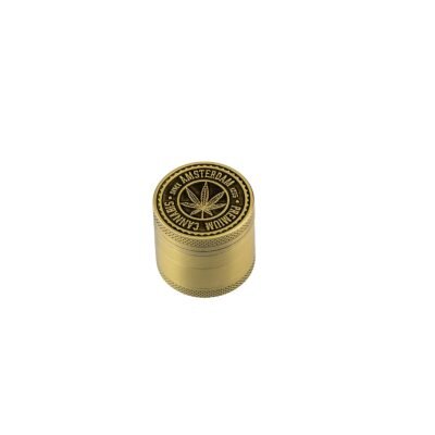Amsterdam Leaf Μεταλλικό Grinder Τρίφτης Καπνού 4μέρη 40mm Χρυσό