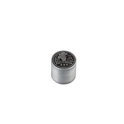 Amsterdam Leaf Μεταλλικό Grinder Τρίφτης Καπνού 4μέρη 40mm ασημί