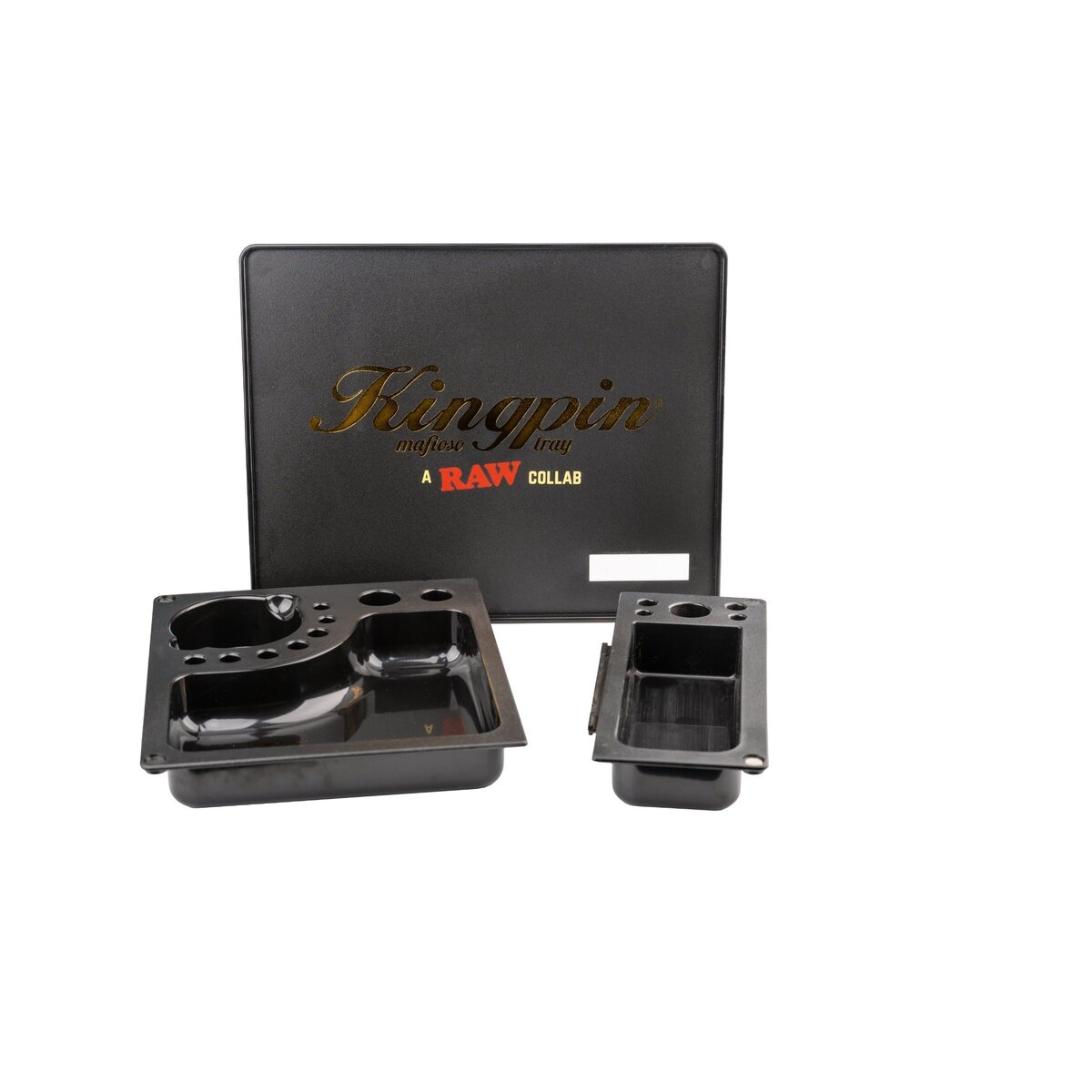 KINGPIN__x_RAW__Mafioso_Rolling_Tray___Μαύρος_Δίσκος_Στριψίματος_