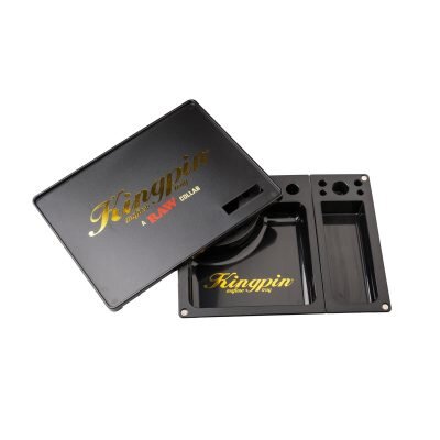 KINGPIN__x_RAW__Mafioso_Rolling_Tray___Μαύρος_Δίσκος_Στριψίματος