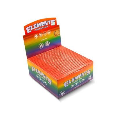 ELEMENTS® KingSize Slim Rainbow – Πολύχρωμα Χαρτάκια Στριφτού Μεγάλα - Κουτί