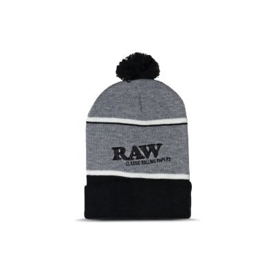 RAW® Χειμερινός Πλεκτός Σκούφος Γκρι Μαύρο