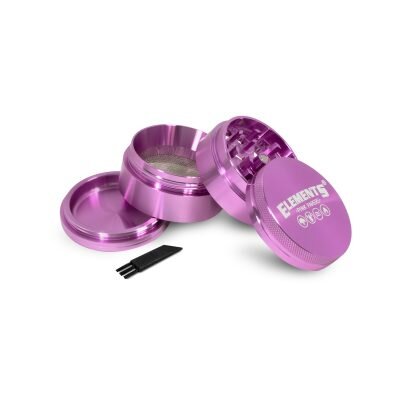 ELEMENTS® Ροζ Grinder Τρίφτης Καπνού Αλουμινίου 4μέρη Medium ΔΟΝΤΙΑ