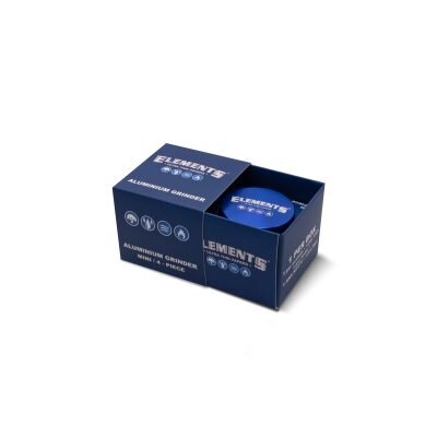 ELEMENTS® Μπλε Grinder Τρίφτης Καπνού Αλουμινίου 4μέρη Mini Με κουτί