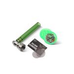 OLYMPUS® Skull Σετ Γυάλινη Πίπα Hemp με Grinder Πρασινο