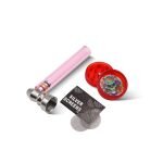 OLYMPUS® Skull Σετ Γυάλινη Πίπα Hemp με Grinder Ροζ