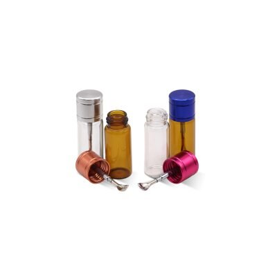 OLYMPUS® Γυάλινο Δοχείο Snuff με Telescopic Spoon 5cm