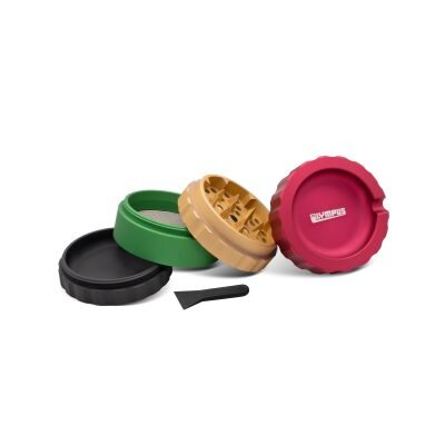 OLYMPUS® Grinder Τρίφτης Καπνού Αλουμινίου με Τασάκι 4μέρη 5.3cm Rasta