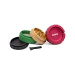 OLYMPUS® Grinder Τρίφτης Καπνού Αλουμινίου με Τασάκι 4μέρη 6.3cm - Rasta