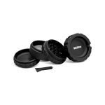 OLYMPUS® Grinder Τρίφτης Καπνού Αλουμινίου με Τασάκι 4μέρη 6.3cm Μαυρο