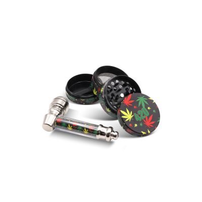 OLYMPUS® Premium Set Μεταλλική Πίπα Hemp Με Grinder 4μέρη ανοιχτό Rasta