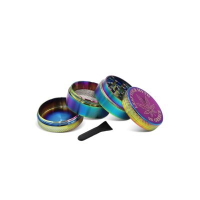 OLYMPUS® Μεταλλικό Grinder Τρίφτης Καπνού 420 4μέρη 40mm - leaf open