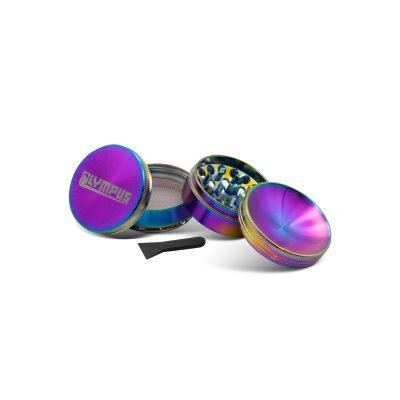 OLYMPUS® Μεταλλικό Grinder Τρίφτης Καπνού Curved Rainbow 4μέρη 50mm
